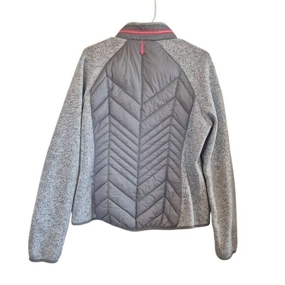 Xersion Women's Gray/Silver & Hot Orange Nylon Quilted Zip Front Jacket - Picture 7 of 10